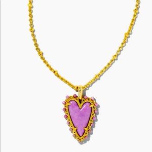New Beaded Ansley Heart Gold Pendant Necklace